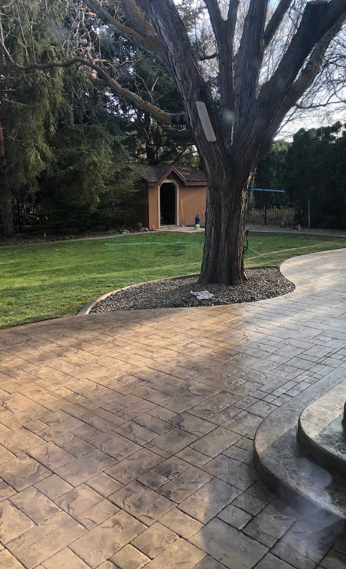 Gorgeous patio made from stained concrete