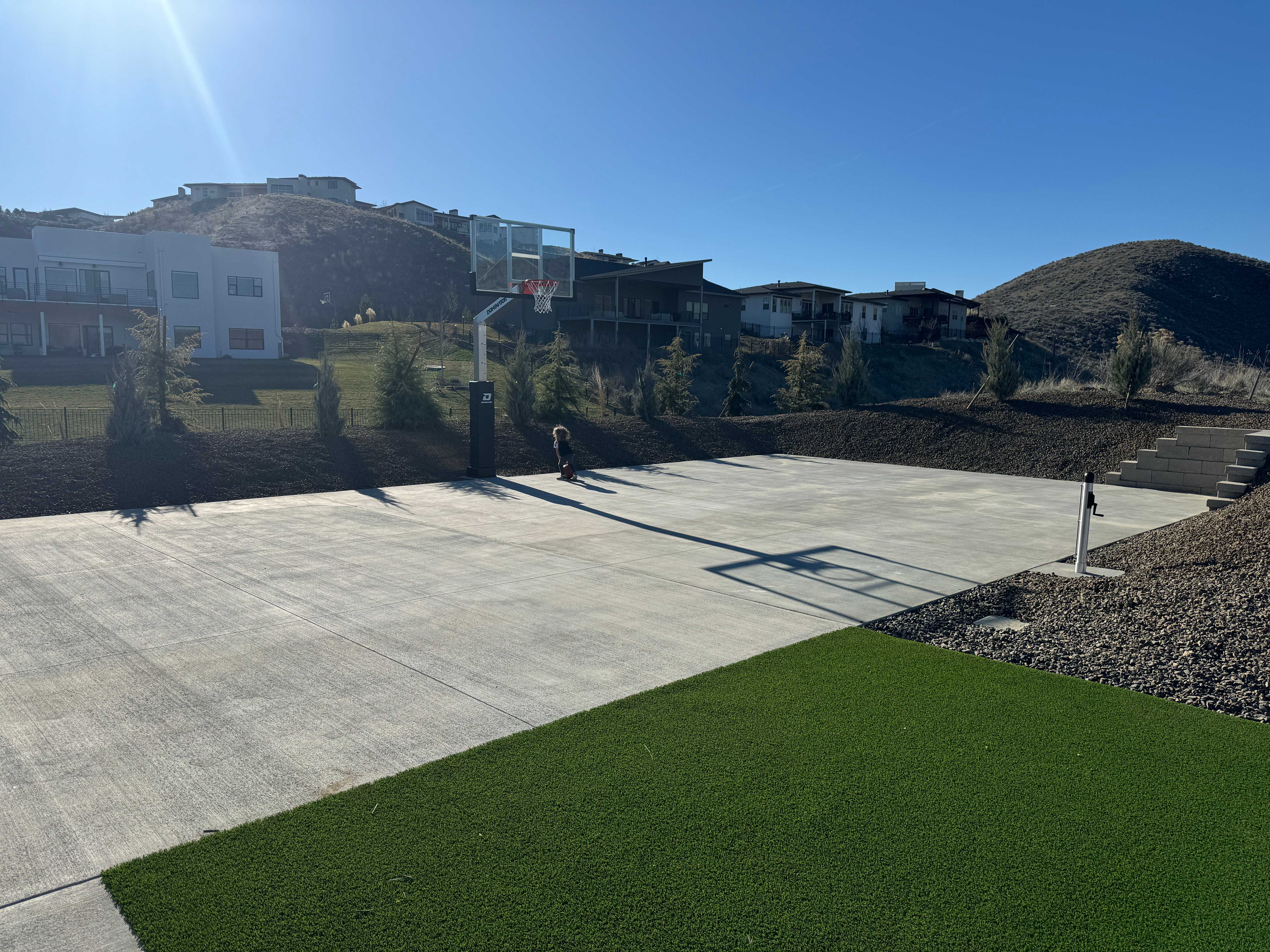 retaining wall along a lake shore